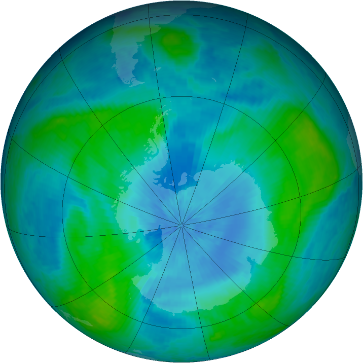Antarctic ozone map for 20 February 2003